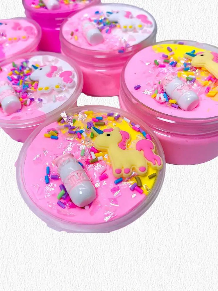 Pink Puff Unicorn Slime