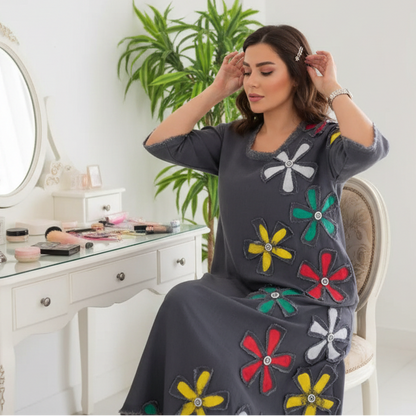 LINA Floral Motif Midi Dress