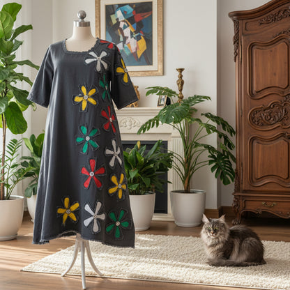 LINA Floral Motif Midi Dress