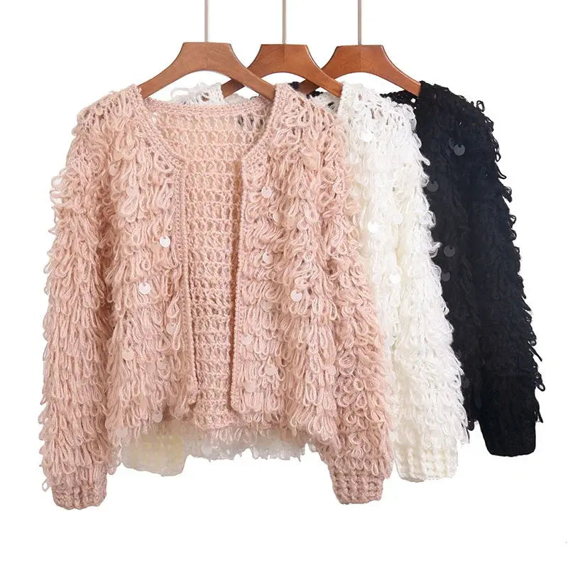 Tassel Sequined Cardigan