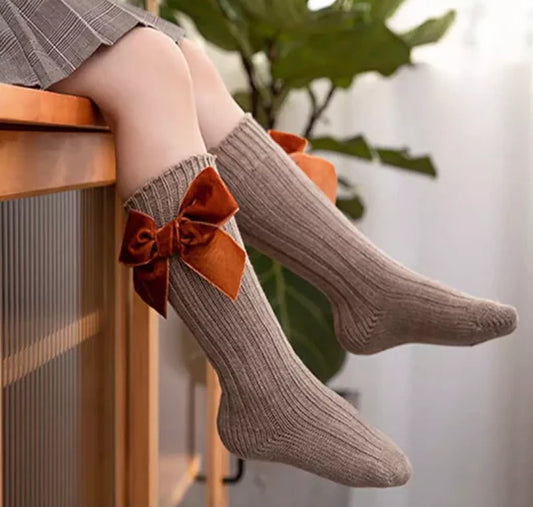 Girl’s Velvet Bow Socks