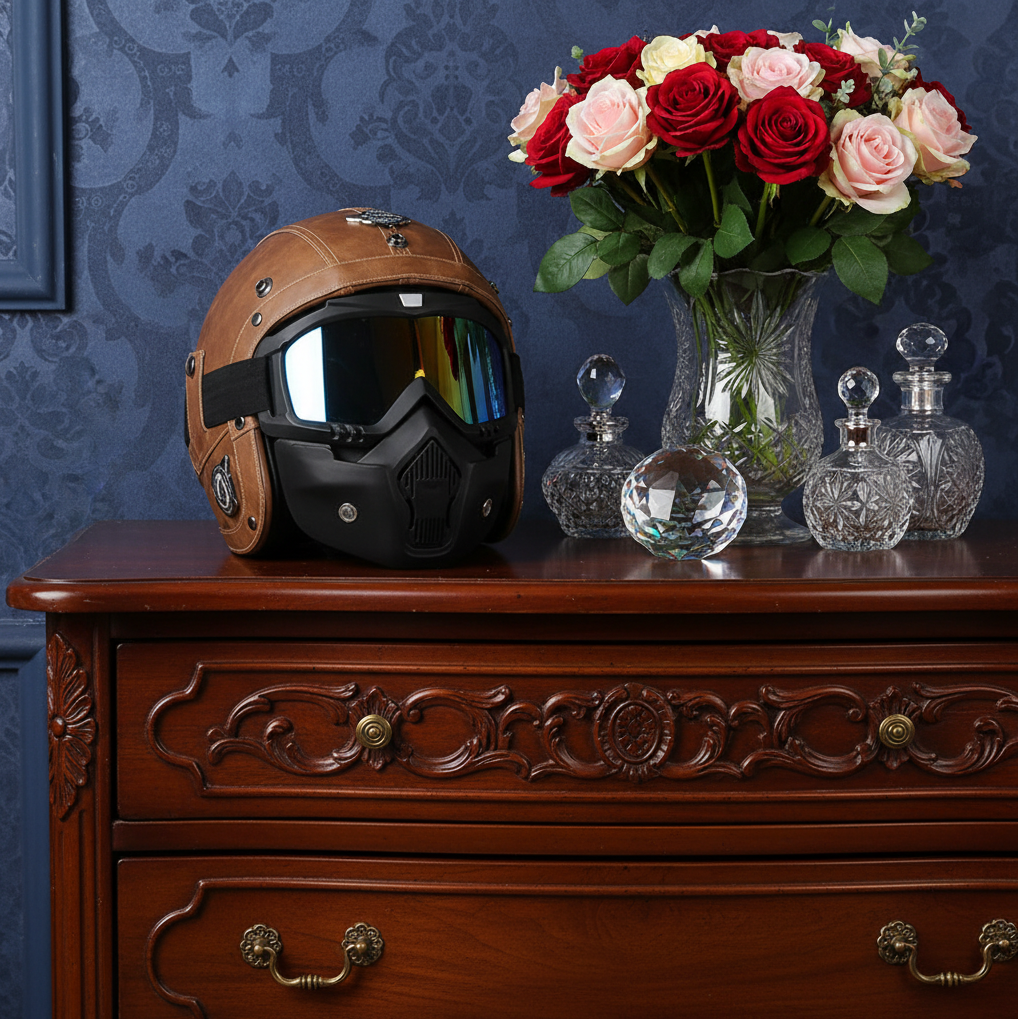 Crown Racing Vintage Vegan Leather Helmets