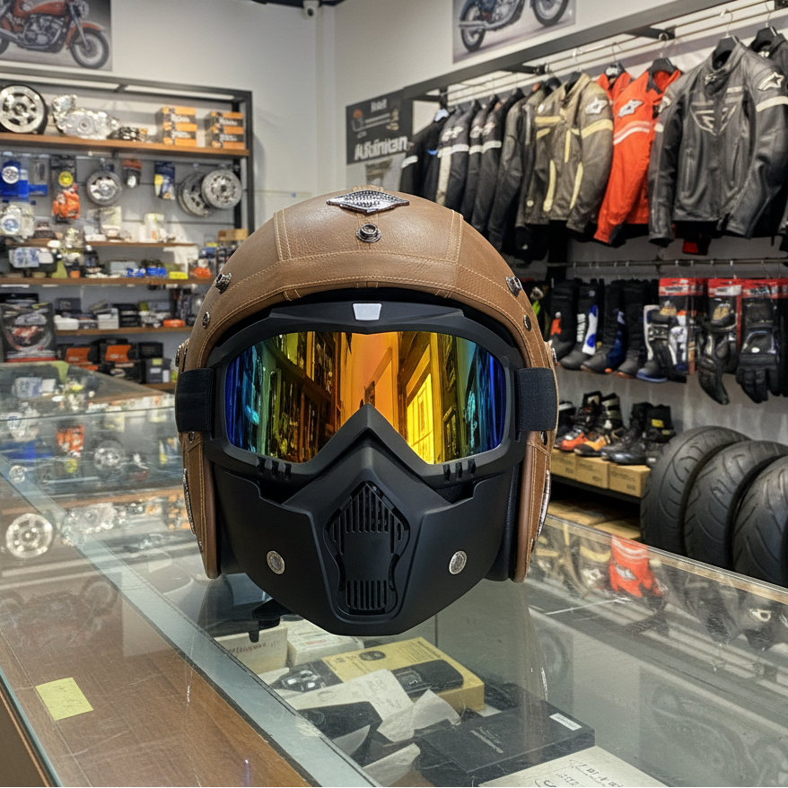 Crown Racing Vintage Vegan Leather Helmets