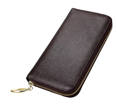 OX KNIGHT Cowhide Leather Multifunctional Zip Wallets