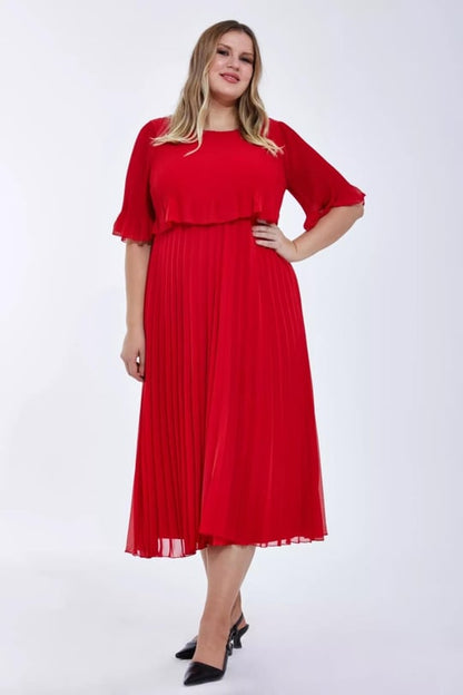 Valentina Ribbed Lightweight Pleated Maxi Dress