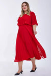 Valentina Ribbed Lightweight Pleated Maxi Dress