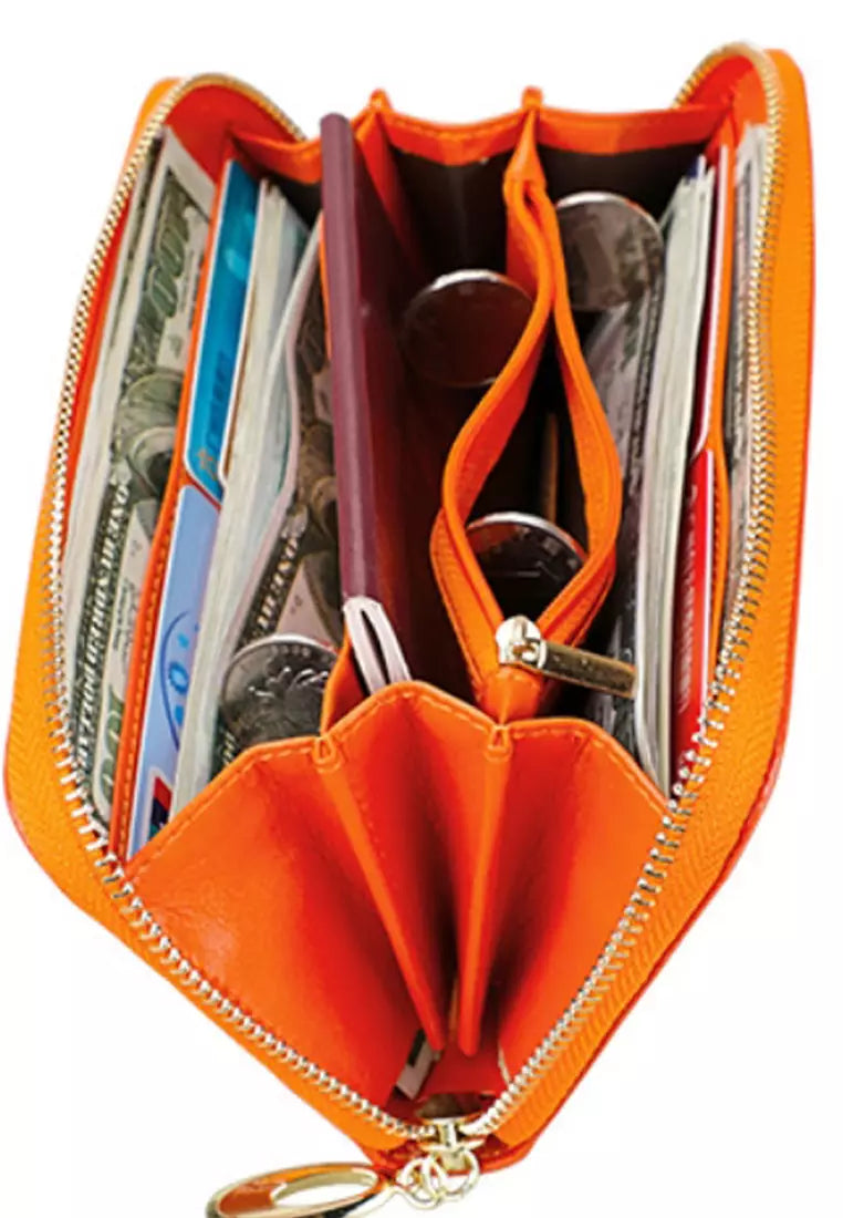 OX KNIGHT Cowhide Leather Multifunctional Zip Wallets