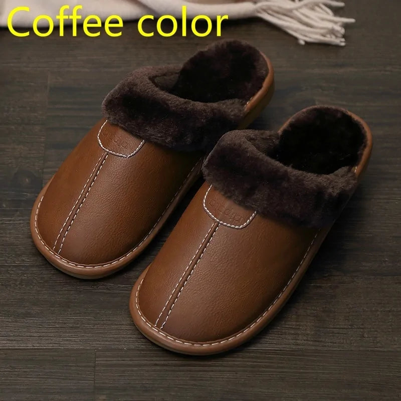 Men's Leather House Slippers