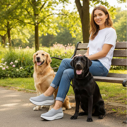 Rolling Sole Mesh Slip-on Platform Sneakers