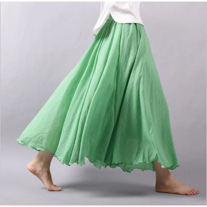 Mori Girl Cotton and Linen A-line Skirt