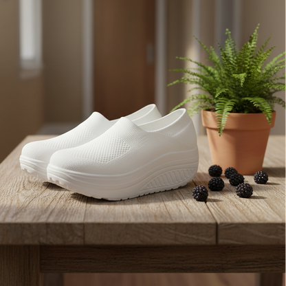 Rolling Sole Mesh Slip-on Platform Sneakers