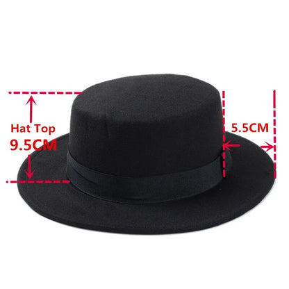 Pork Pie Flat Top Wool Hats