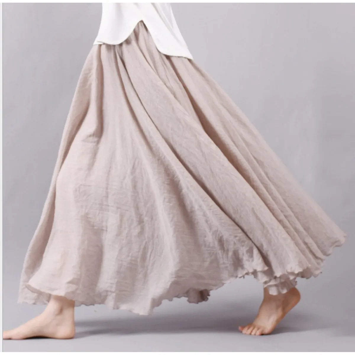 Mori Girl Cotton and Linen A-line Skirt