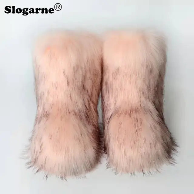 Luxurious Faux Fox Fur Boots