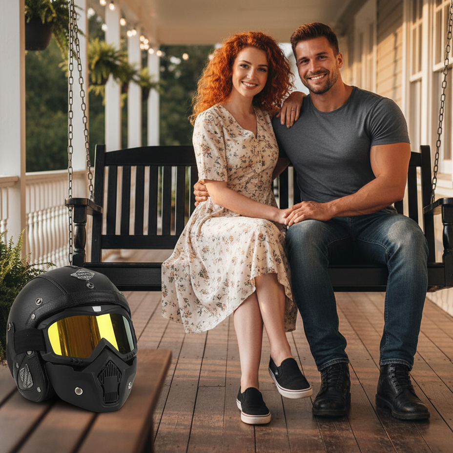 Crown Racing Vintage Vegan Leather Helmets