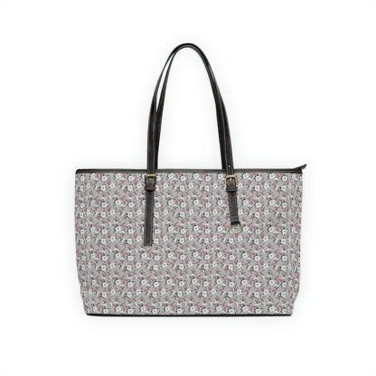 Floral Large Vegan Leather Tote Bag