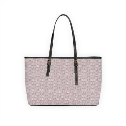 Large Vegan Leather Tote Bag - Print (Blush Pink)