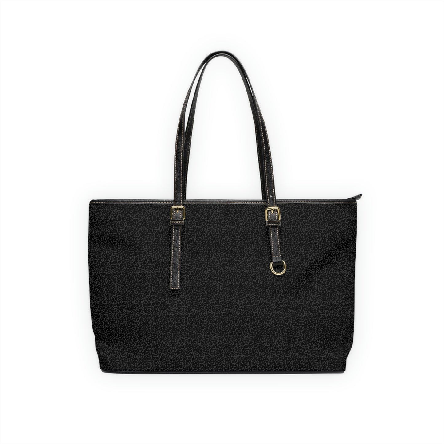 Vegan Leather Tote Bag - Large (Black Print)