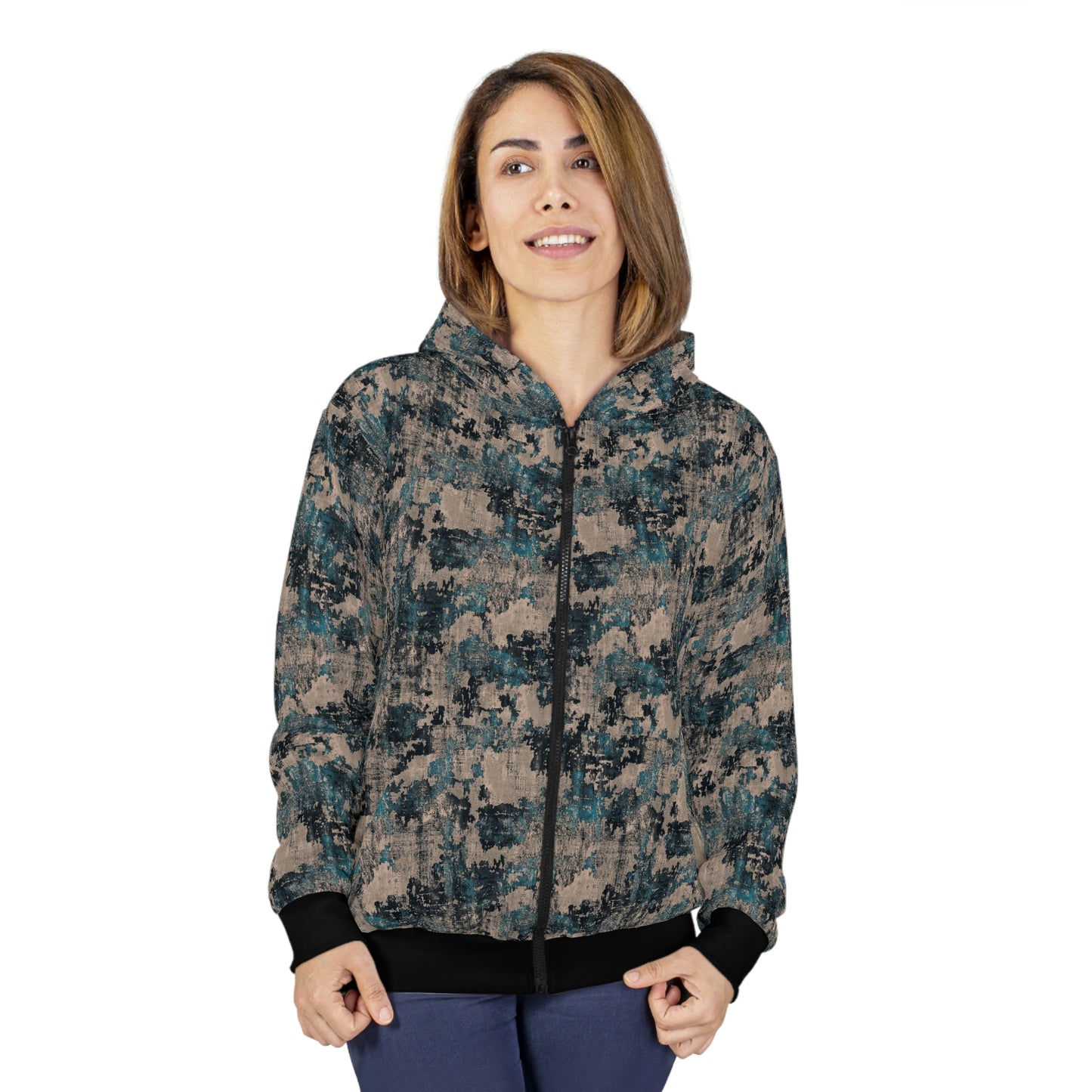 Fleece Zip Camo Hoodie