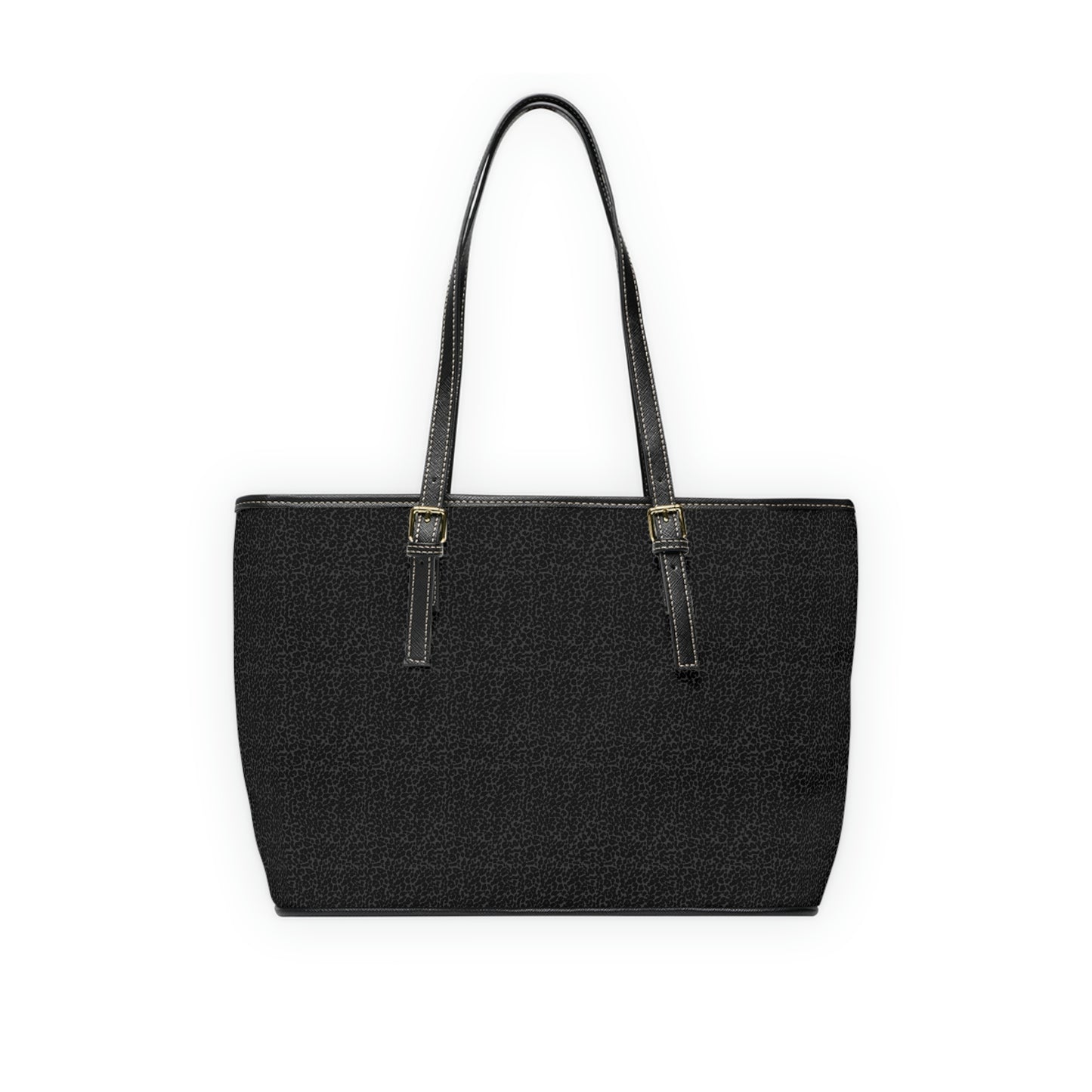 Vegan Leather Tote Bag - Large (Black Print)