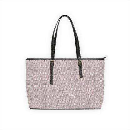 Large Vegan Leather Tote Bag - Print (Blush Pink)