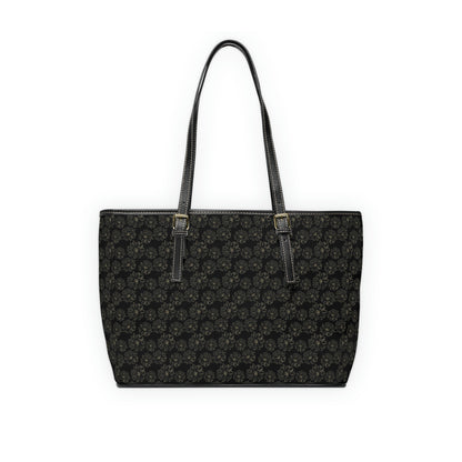 Vegan Leather Tote Bag - Large (Black Floral)