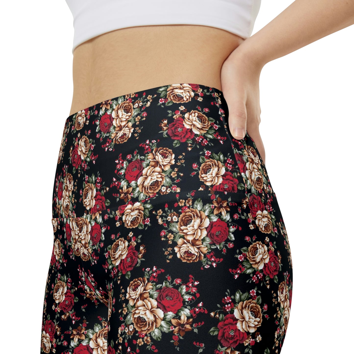 Workout Shorts - Floral (Black & Red)