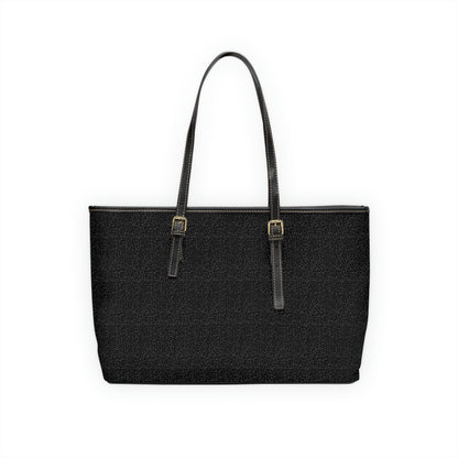 Vegan Leather Tote Bag - Large (Black Print)