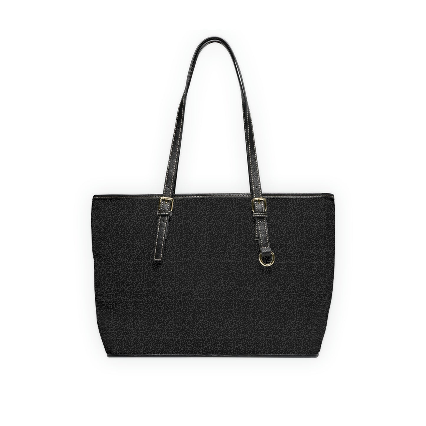 Vegan Leather Tote Bag - Large (Black Print)