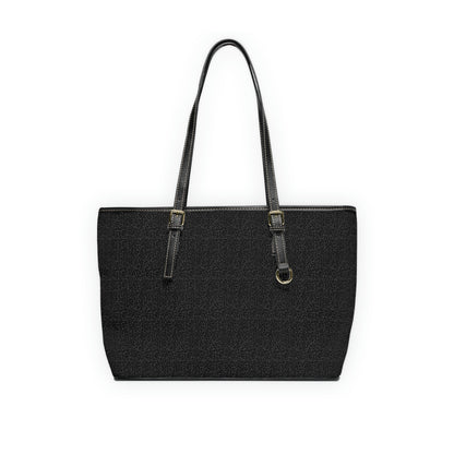 Vegan Leather Tote Bag - Large (Black Print)