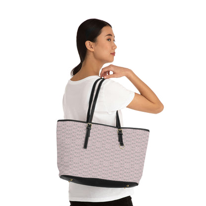 Large Vegan Leather Tote Bag - Print (Blush Pink)