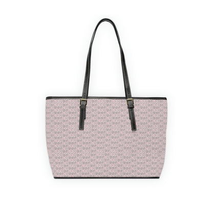 Large Vegan Leather Tote Bag - Print (Blush Pink)