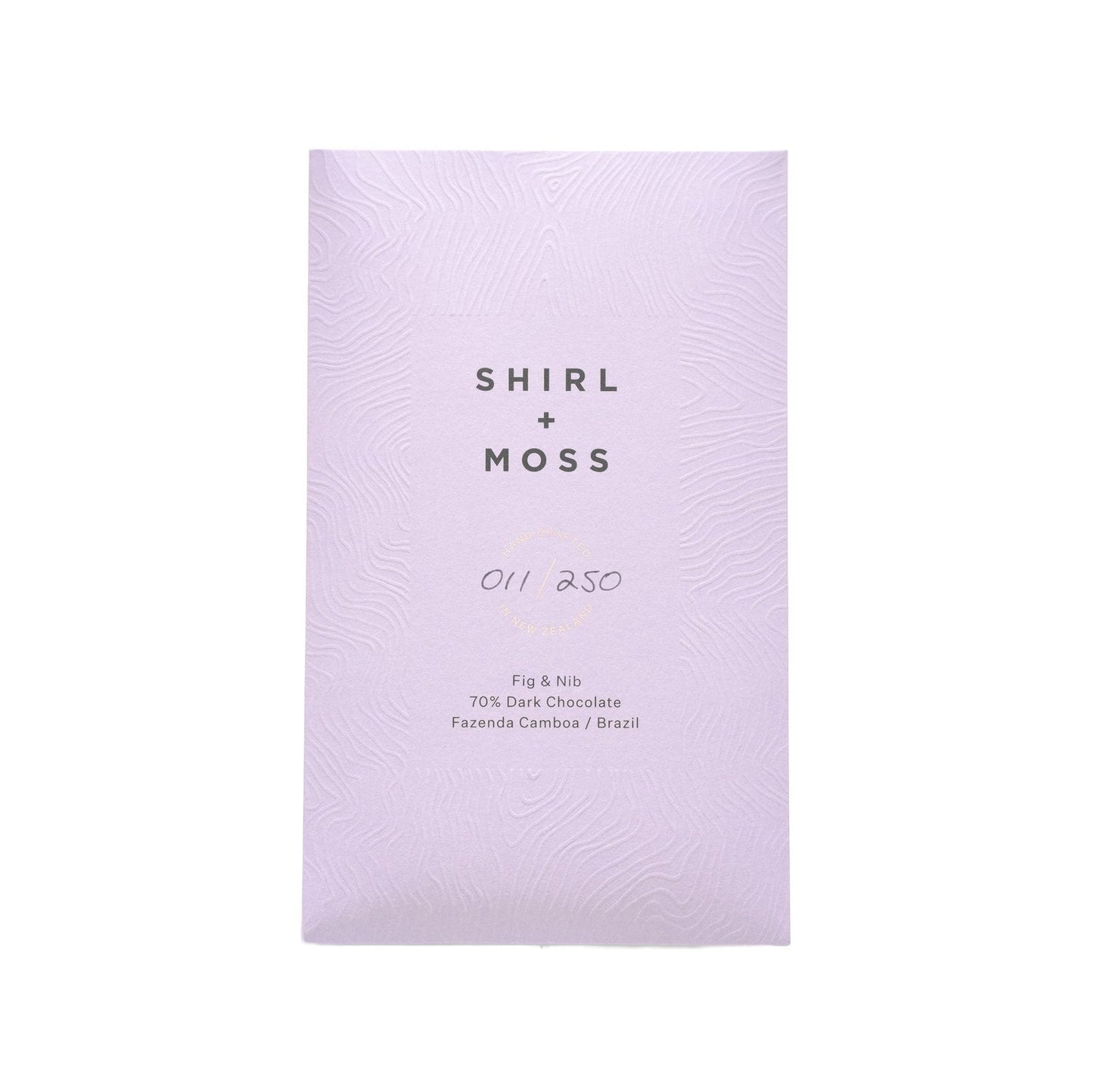 Fig & Nib Shirl + Moss Dark Chocolate Bar (70%) - 80g