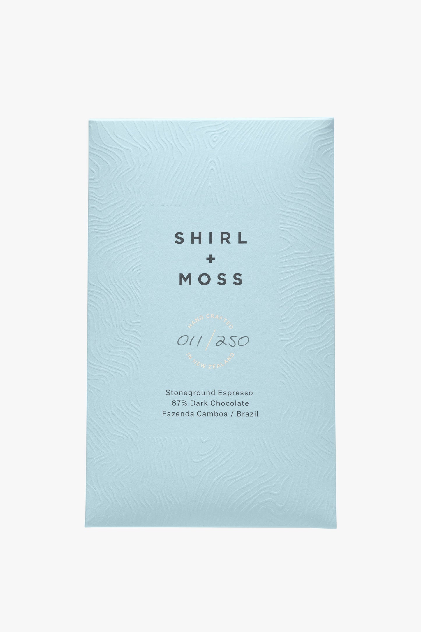 Stoneground Espresso Shirl + Moss Chocolate Bar (67%) - 80g